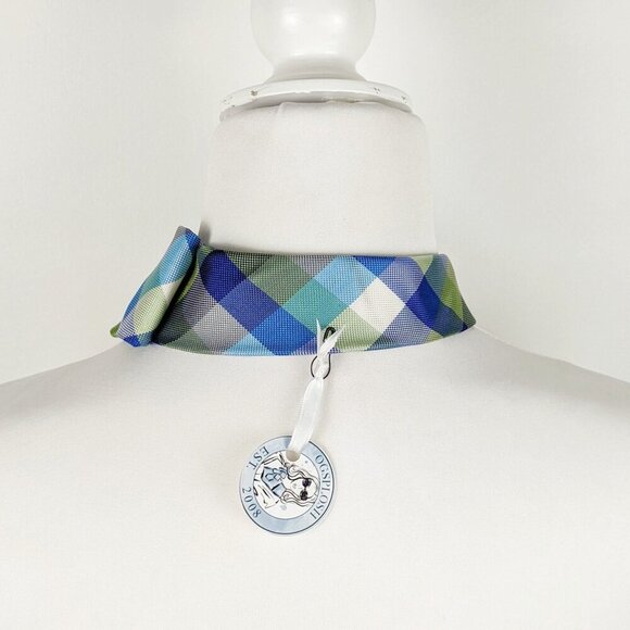 Ogsplosh Blue Green Checked Ascot Scarf - Contemporary Scarf - NEW - Picture 5 of 7